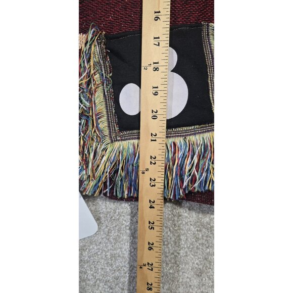 OOAK Handmade Upcycled Mickey Mouse Tapestry Jacket Quilt Lined Fringe Women's L - Picture 16 of 16